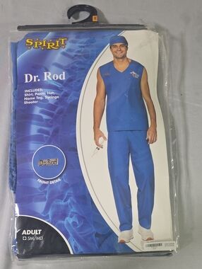 Spirit Men's Royal Blue Dr. Rod Medical Scrubs Costume